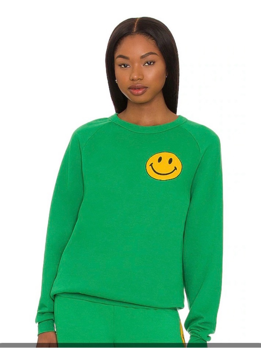 Aviator Nation Smiley Crewneck Sweatshirt — Kelly Green